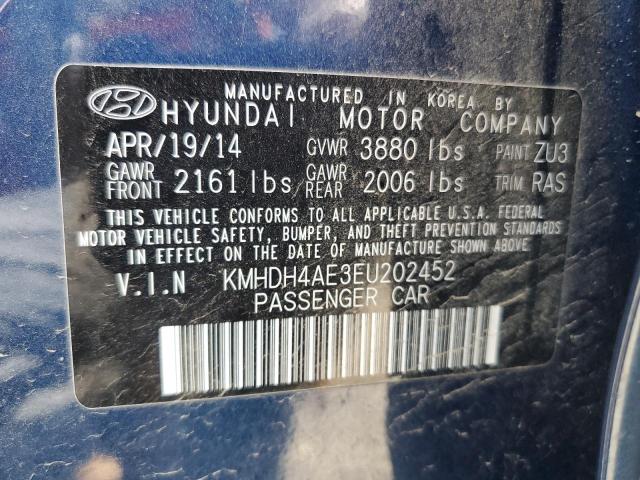 VIN KMHDH4AE3EU202452 2014 Hyundai Elantra, SE no.13