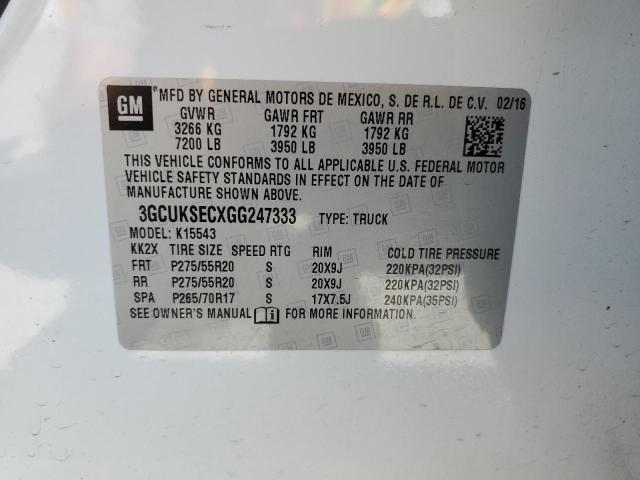 2016 CHEVROLET SILVERADO - 3GCUKSECXGG247333