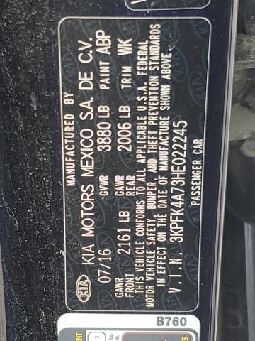 2017 KIA FORTE LX - 3KPFK4A73HE022245