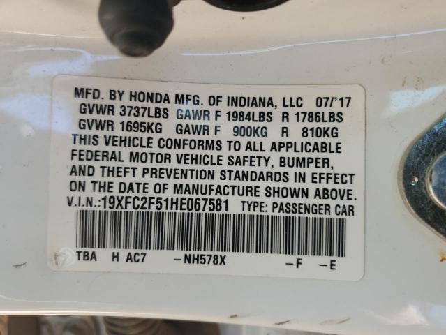 2017 HONDA CIVIC LX - 19XFC2F51HE067581