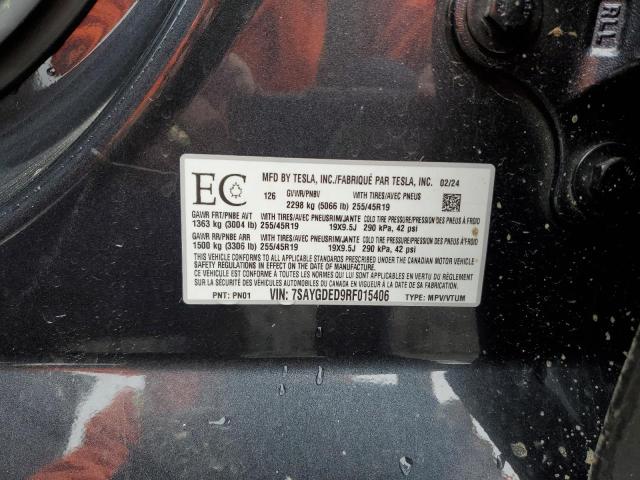 2024 TESLA MODEL Y 7SAYGDED9RF015406