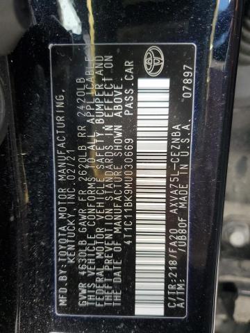 VIN 4T1C11BK9MU030669 2021 Toyota Camry, LE no.12