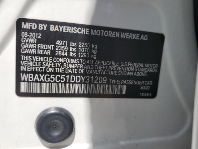 VIN WBAXG5C51DDY31209 2013 BMW 5 Series, 528 I no.12