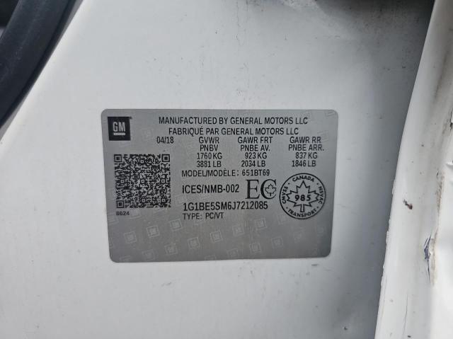 2018 CHEVROLET CRUZE LT - 1G1BE5SM6J7212085