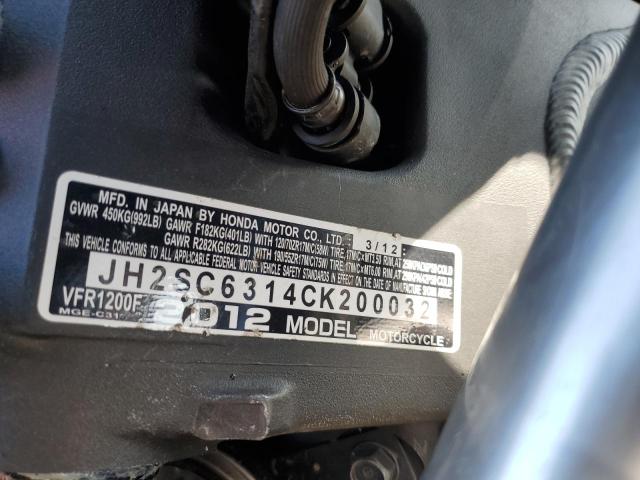 2012 HONDA VFR1200 F - JH2SC6314CK200032