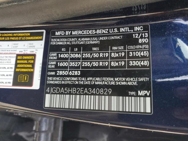 VIN 4JGDA5HB2EA340829 2014 Mercedes-Benz ML-Class, ... no.13