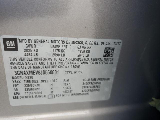2018 CHEVROLET EQUINOX PR - 3GNAXMEV8JS560801