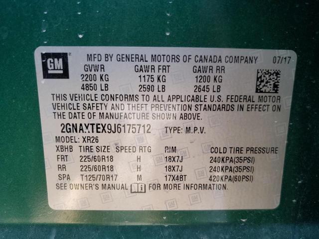 2018 CHEVROLET EQUINOX LT - 2GNAXTEX9J6175712