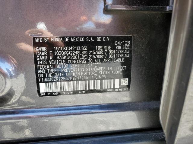 VIN 3CZRZ2H37PM747295 2023 Honda HR-V, LX no.12