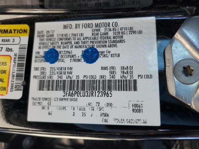 VIN 3FA6P0LU3JR123965 2018 Ford Fusion, Se Hybrid no.12