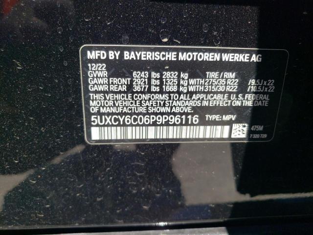 VIN 5UXCY6C06P9P96116 2023 BMW X6, Xdrive40I no.14