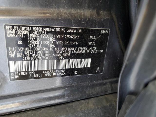 VIN 2T3H1RFV7MC158507 2021 Toyota RAV4, LE no.13