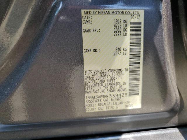 2017 NISSAN ALTIMA 2.5 - 1N4AL3AP9HN359425