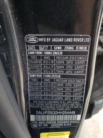 VIN SALVP2BG0HH254448 2017 Land Rover Range Rover, SE no.12