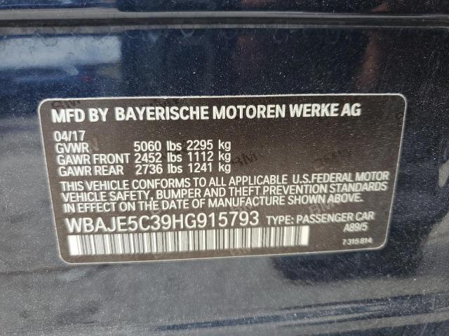 VIN WBAJE5C39HG915793 2017 BMW 5 Series, 540 I no.12