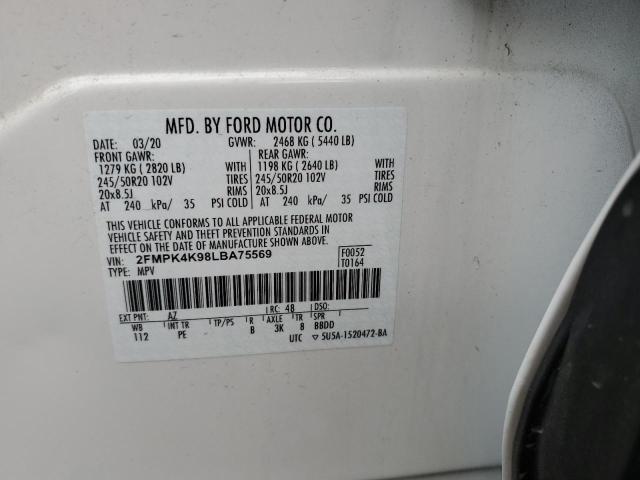 2020 FORD EDGE TITAN 2FMPK4K98LBA75569  66054774