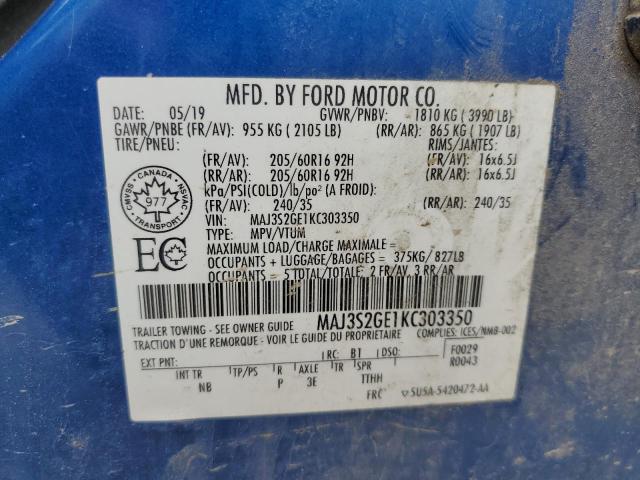 2019 FORD ECOSPORT S - MAJ3S2GE1KC303350