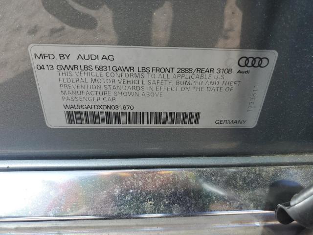 VIN WAURGAFDXDN031670 2013 Audi A8, L Quattro no.12