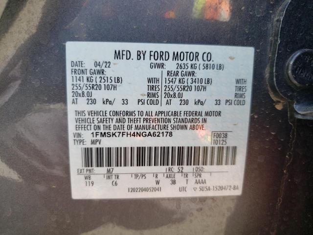 2022 FORD EXPLORER L 1FMSK7FH4NGA62178  68686384