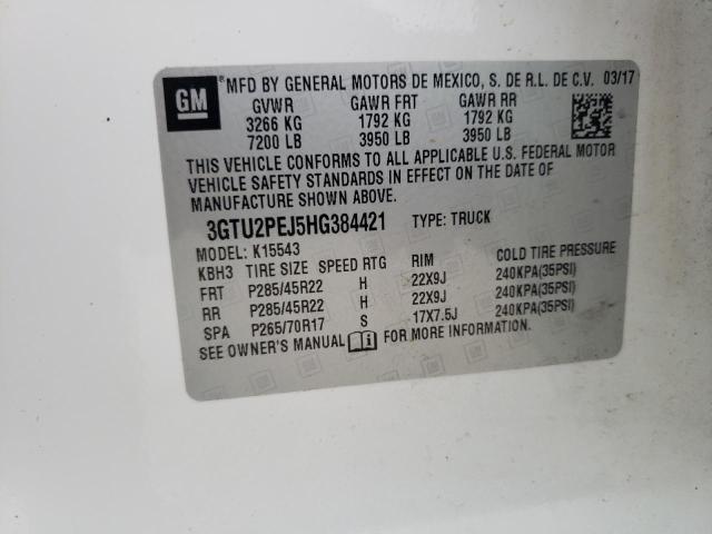 2017 GMC SIERRA K15 3GTU2PEJ5HG384421