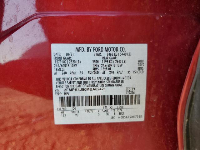 2021 FORD EDGE SEL - 2FMPK4J96MBA62421