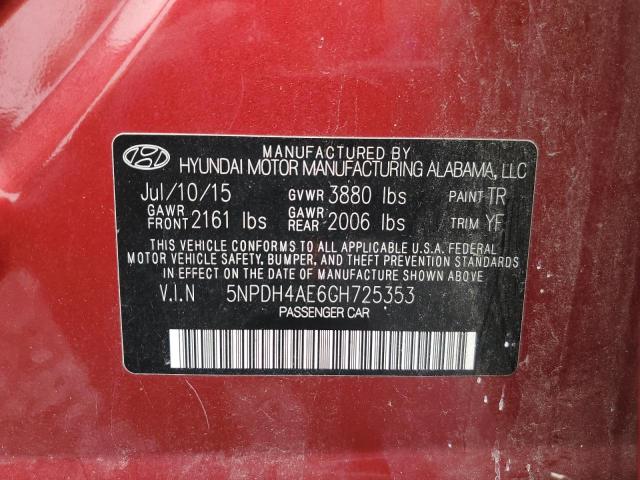 2016 HYUNDAI ELANTRA SE - 5NPDH4AE6GH725353