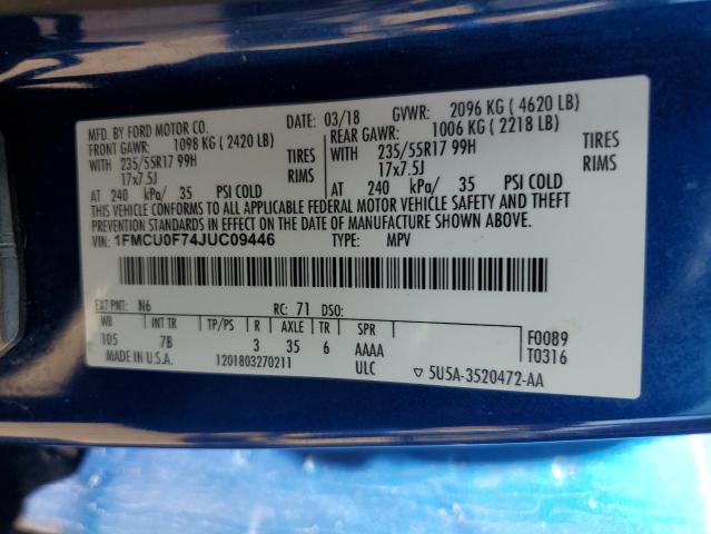 2018 FORD ESCAPE S - 1FMCU0F74JUC09446