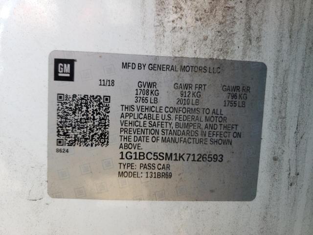 2019 CHEVROLET CRUZE LS - 1G1BC5SM1K7126593