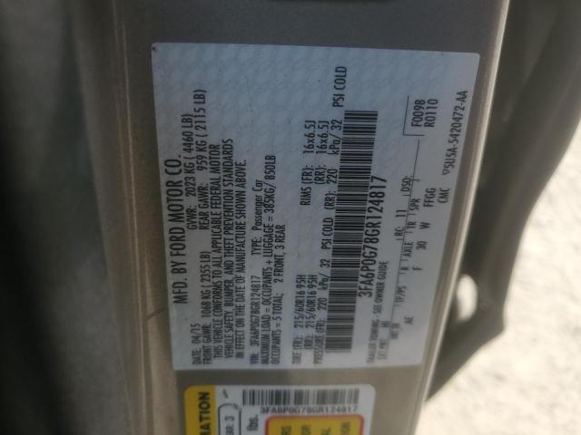 VIN 3FA6P0G78GR124817 2016 Ford Fusion, S no.12