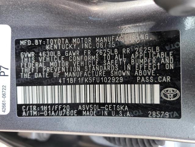 2015 TOYOTA CAMRY LE - 4T1BF1FK5FU102929