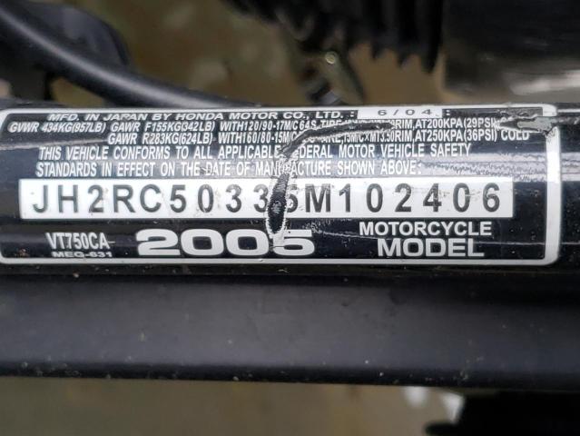 2005 HONDA VT750 CA JH2RC50335M102406