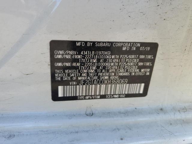 2019 SUBARU CROSSTREK - JF2GTACC0KH368069