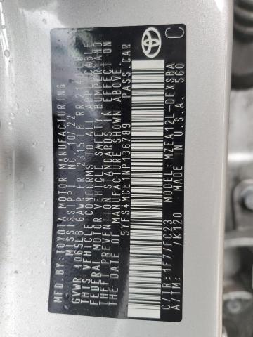 2022 TOYOTA COROLLA SE - 5YFS4MCE1NP136789
