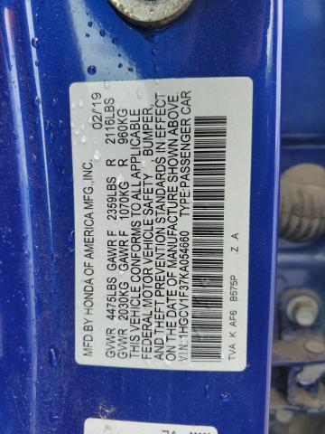 2019 HONDA ACCORD SPO - 1HGCV1F37KA054660