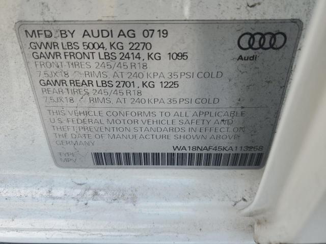 VIN WA18NAF45KA113258 2019 AUDI A4 no.14