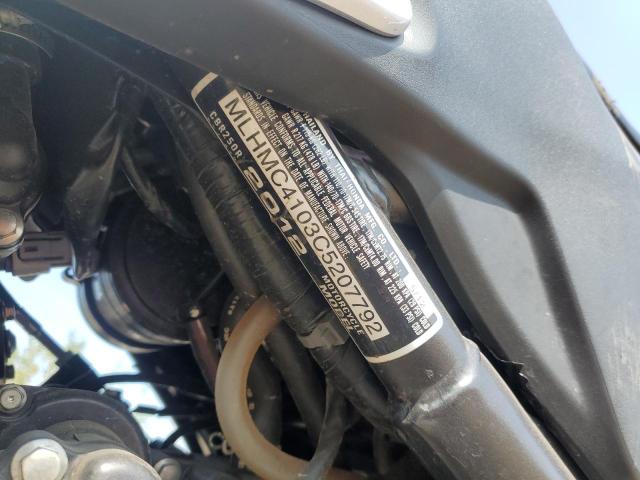 2012 HONDA CBR250 R MLHMC4103C5207792