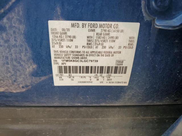 2020 FORD EXPLORER S - 1FM5K8GC3LGC79739