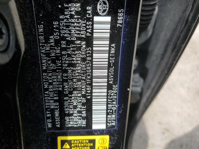 2016 TOYOTA CAMRY LE - 4T4BF1FK3GR578135