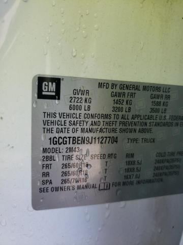 2018 CHEVROLET COLORADO - 1GCGTBEN9J1127704