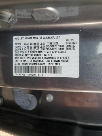 2021 HONDA PILOT TOUR - 5FNYF6H62MB000828