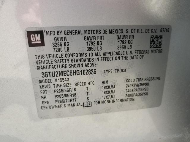 2017 GMC SIERRA 3GTU2MEC6HG102836