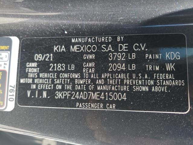 2021 KIA FORTE FE - 3KPF24AD7ME415004