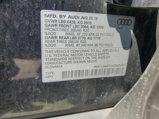 VIN WA1LHAF77KD043305 2019 Audi Q7, Premium Plus no.13