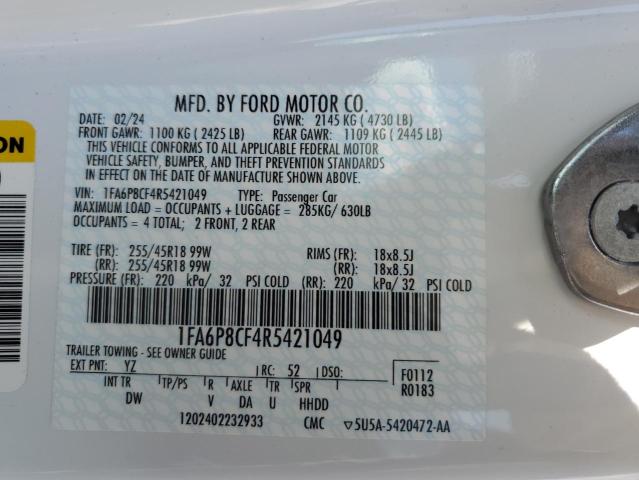 2024 FORD MUSTANG GT - 1FA6P8CF4R5421049