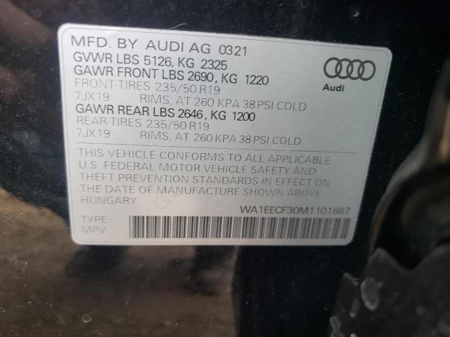 VIN WA1EECF30M1101687 2021 Audi Q3, Premium Plus S ... no.12