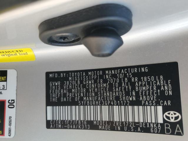 2016 TOYOTA COROLLA L - 5YFBURHE3GP401172