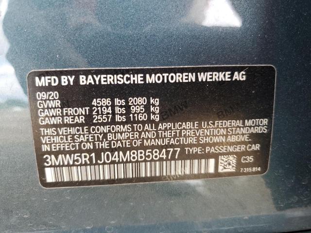 VIN 3MW5R1J04M8B58477 2021 BMW 3 Series, 330I no.12