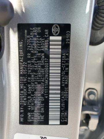 VIN 4T1T11AK2NU060017 2022 Toyota Camry, SE no.13