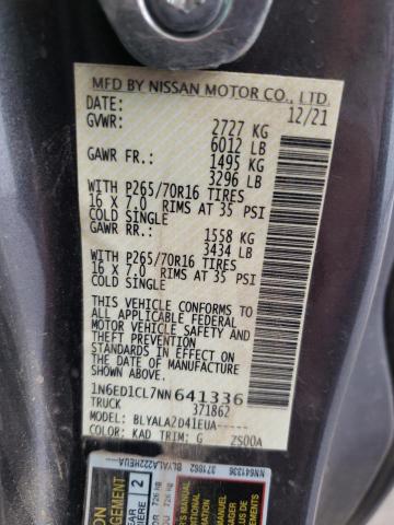 2022 NISSAN FRONTIER S - 1N6ED1CL7NN641336