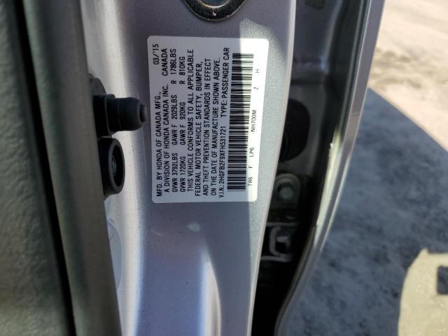 VIN 2HGFB2F9XFH531721 2015 Honda Civic, Exl no.12